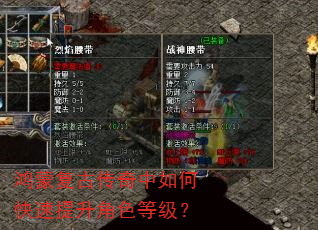 鸿蒙复古传奇中如何快速提升角色等级? 鸿蒙复古传奇中如何快速提升角色等级?