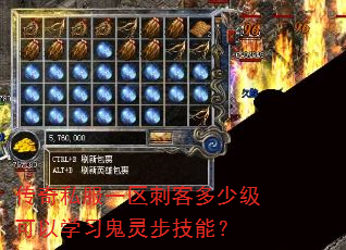 传奇私服一区刺客多少级可以学习鬼灵步技能? 传奇私服一区刺客多少级可以学习鬼灵步技能?
